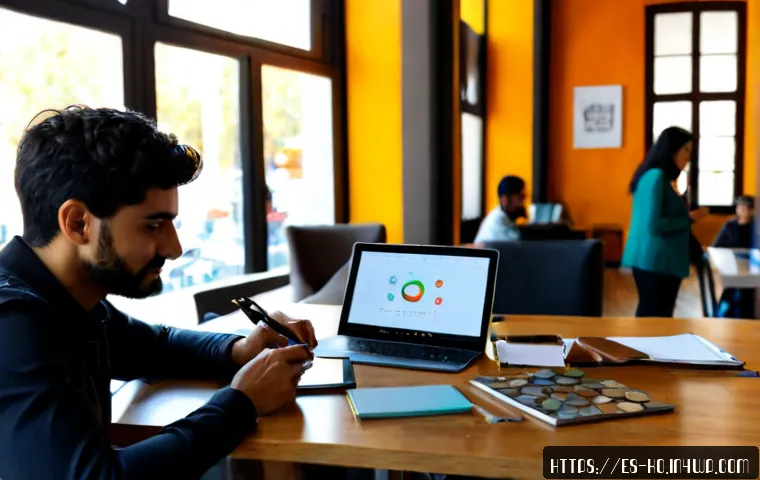 코워킹 스페이스에 적합한 비즈니스 유형 - Photorealistic coworking space in a modern Spanish city, independent graphic designer working at a c...
